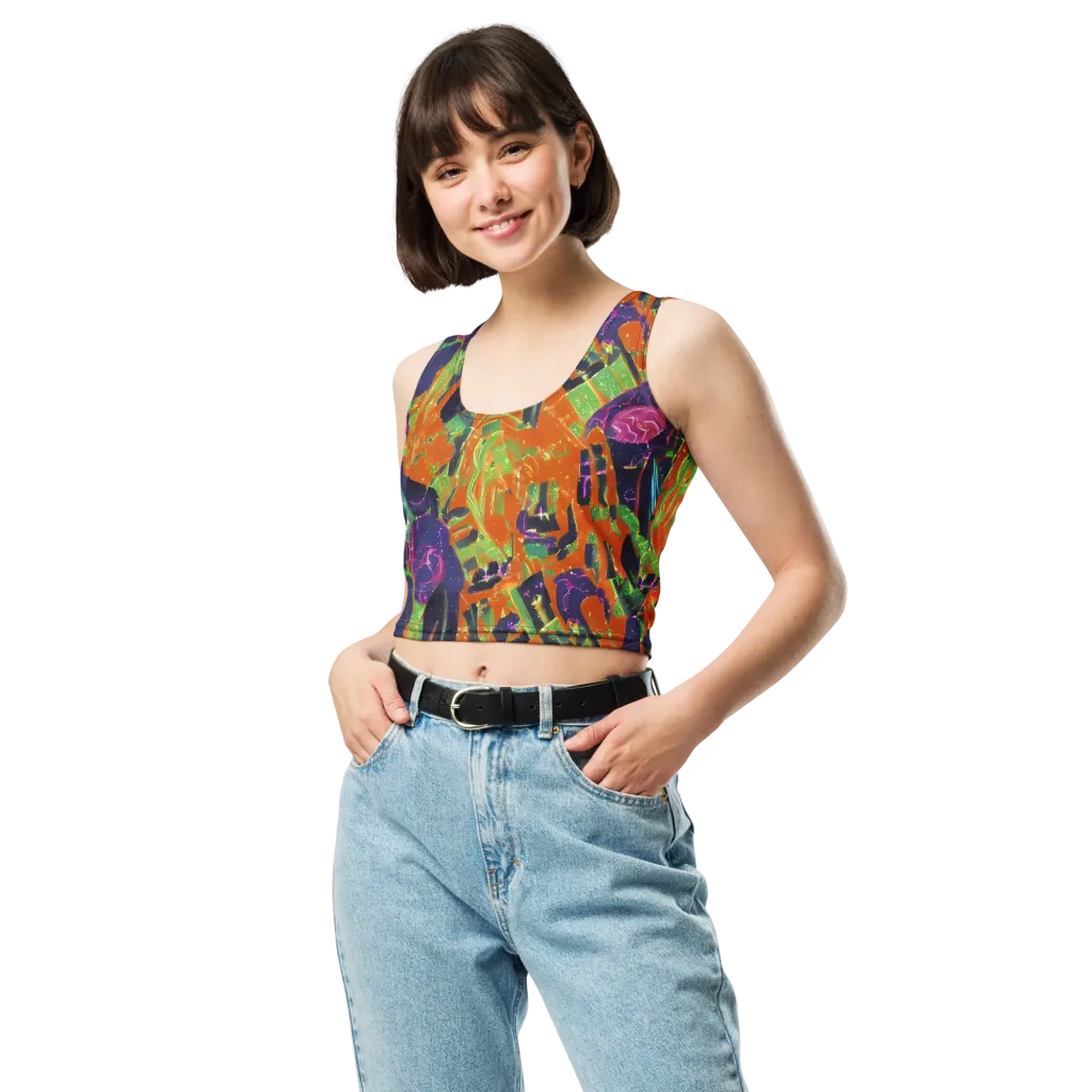 Starlit Static on Crop Top — Front
