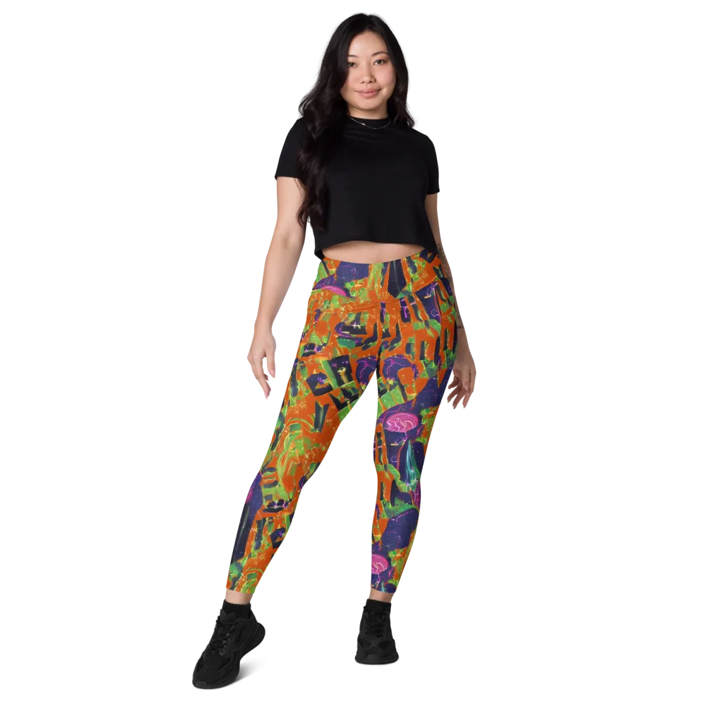 Starlit Static on Leggings with Pockets — Front
