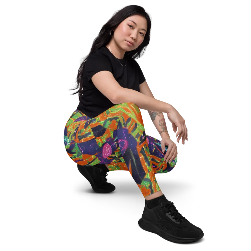 Starlit Static on Leggings with Pockets — Right Front