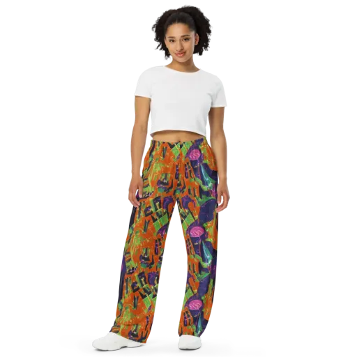 Starlit Static on a Wide-Leg Pants