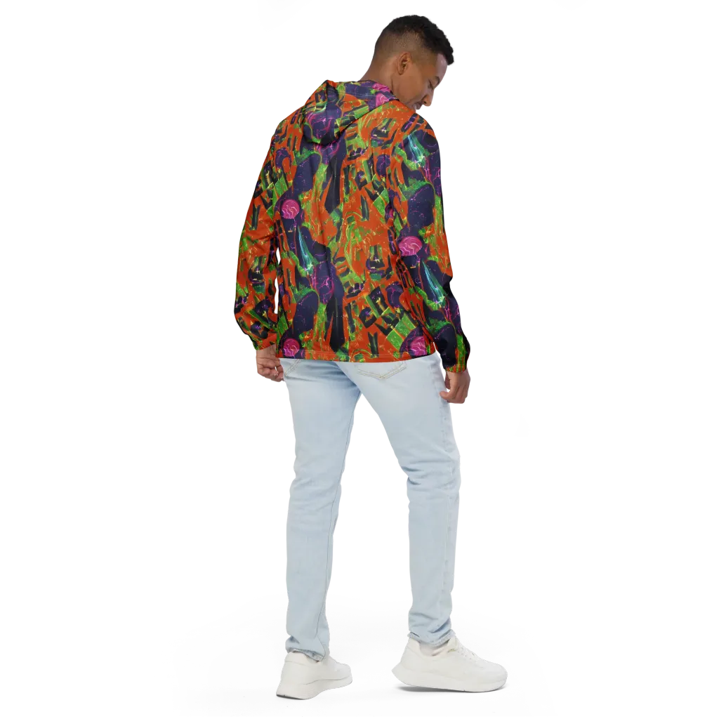 Starlit Static on Men's Windbreaker — Back