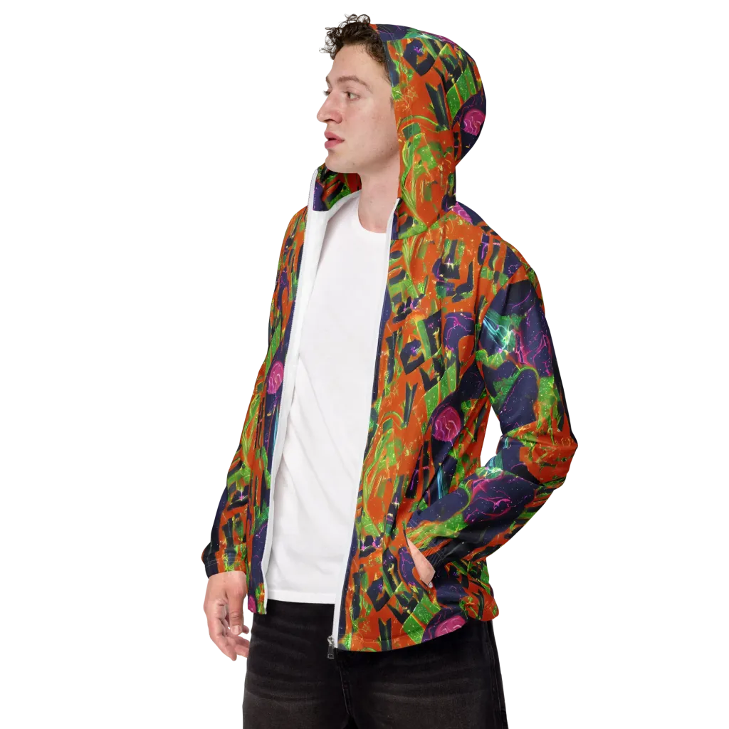 Starlit Static on Men's Windbreaker — Left Front