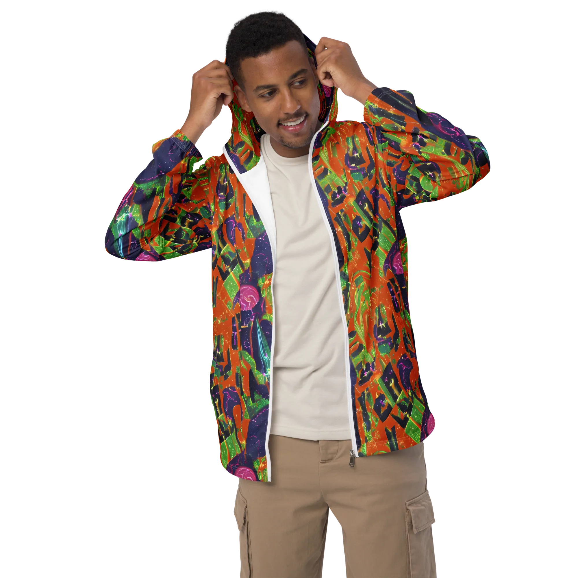 Starlit Static on Men's Windbreaker — Front