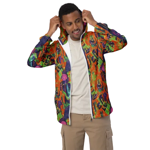 Starlit Static on a Men's Windbreaker