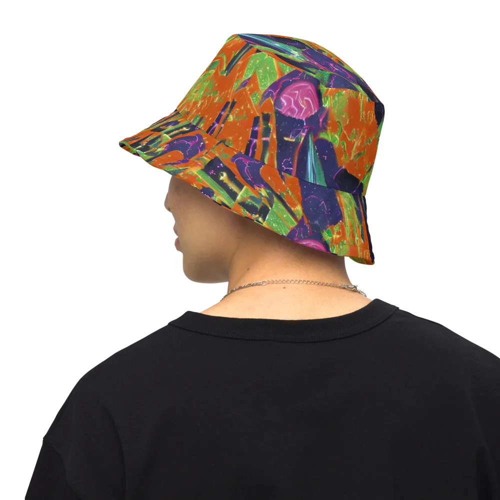 Starlit Static on Reversible Bucket Hat — Back Inside