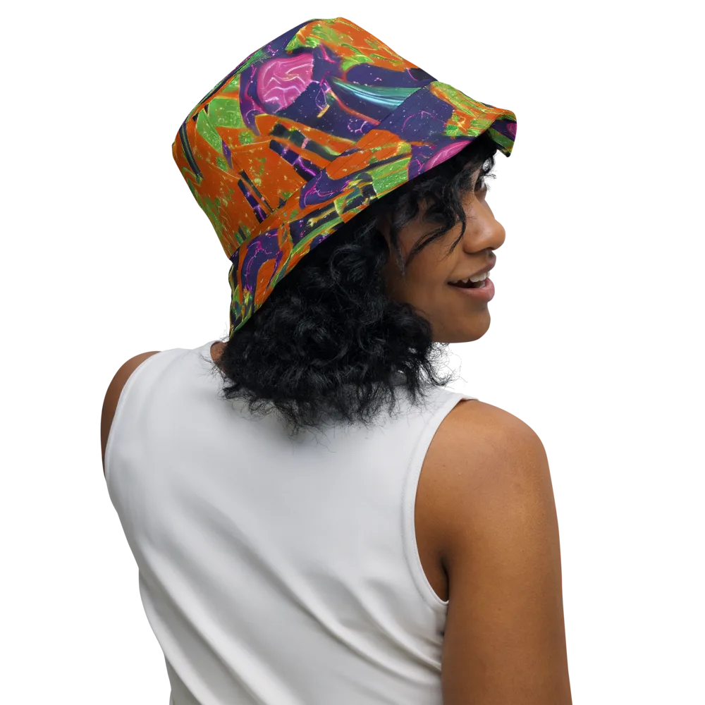 Starlit Static on Reversible Bucket Hat — Right Outside