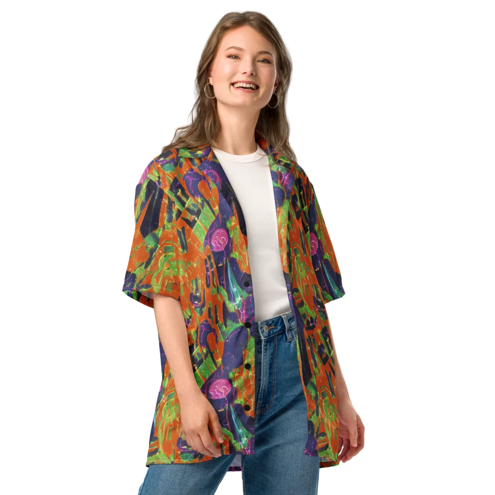 Starlit Static on Button Shirt — Front