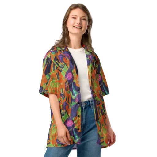 Starlit Static on a Button Shirt