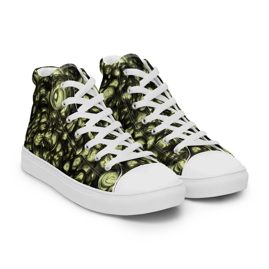 Mossfire on Women's High Top Canvas Shoes — Right Front