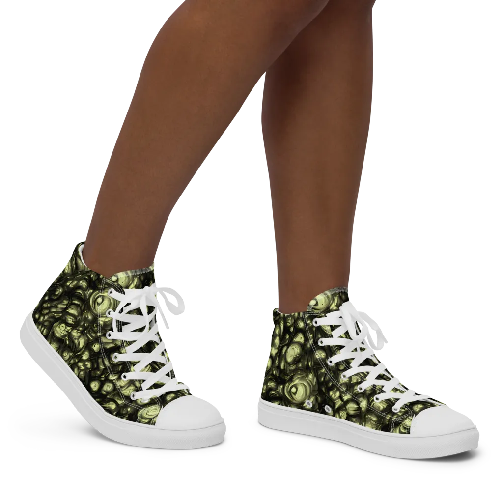 Mossfire on Women's High Top Canvas Shoes — Right