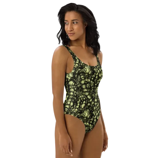 Mossfire on a One-Piece Swimsuit