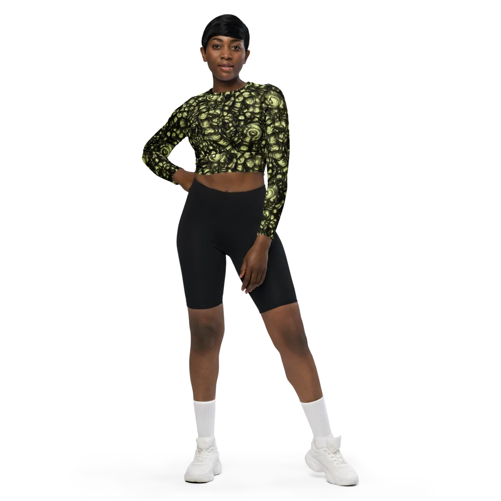 Mossfire on Long Sleeve Crop Top — Front