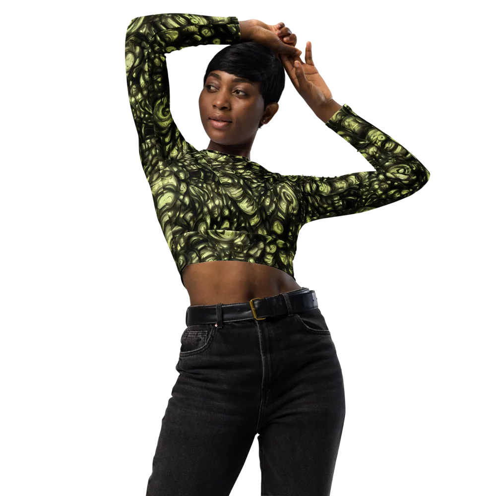 Mossfire on Long Sleeve Crop Top — Front