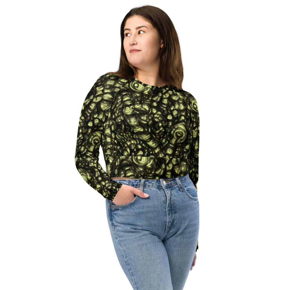Mossfire on Long Sleeve Crop Top — Front
