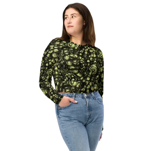 Mossfire on a Long Sleeve Crop Top