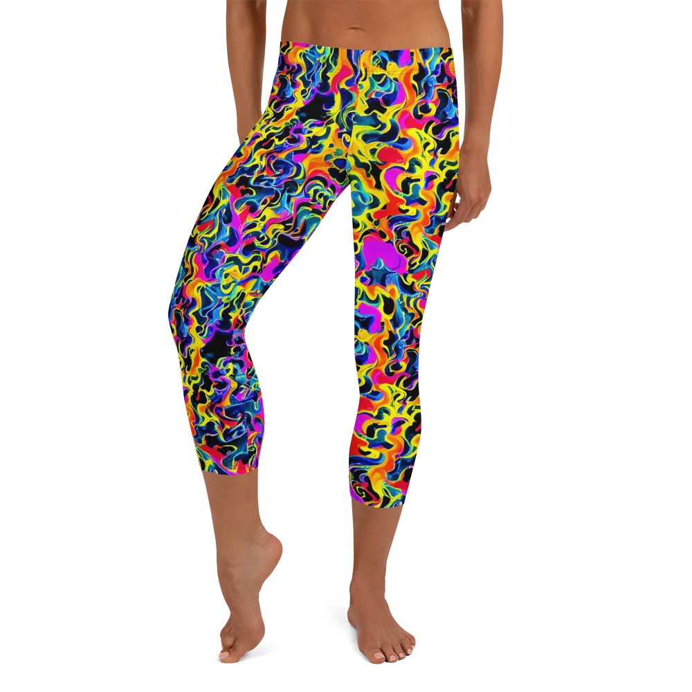Afterglow Rapture on Capri Leggings — Front