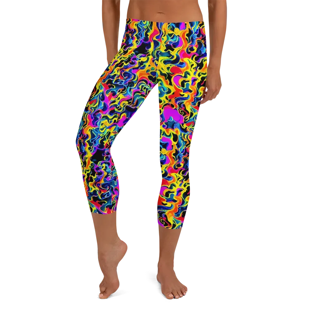 Afterglow Rapture on Capri Leggings — Front