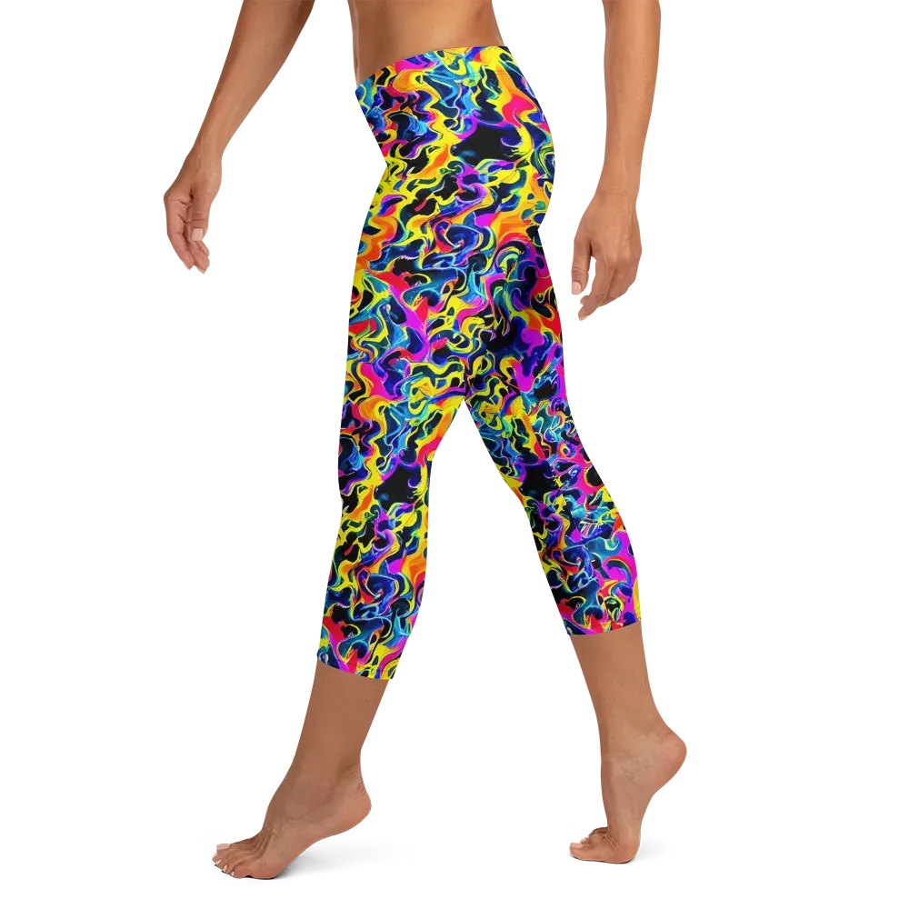 Afterglow Rapture on Capri Leggings — Left