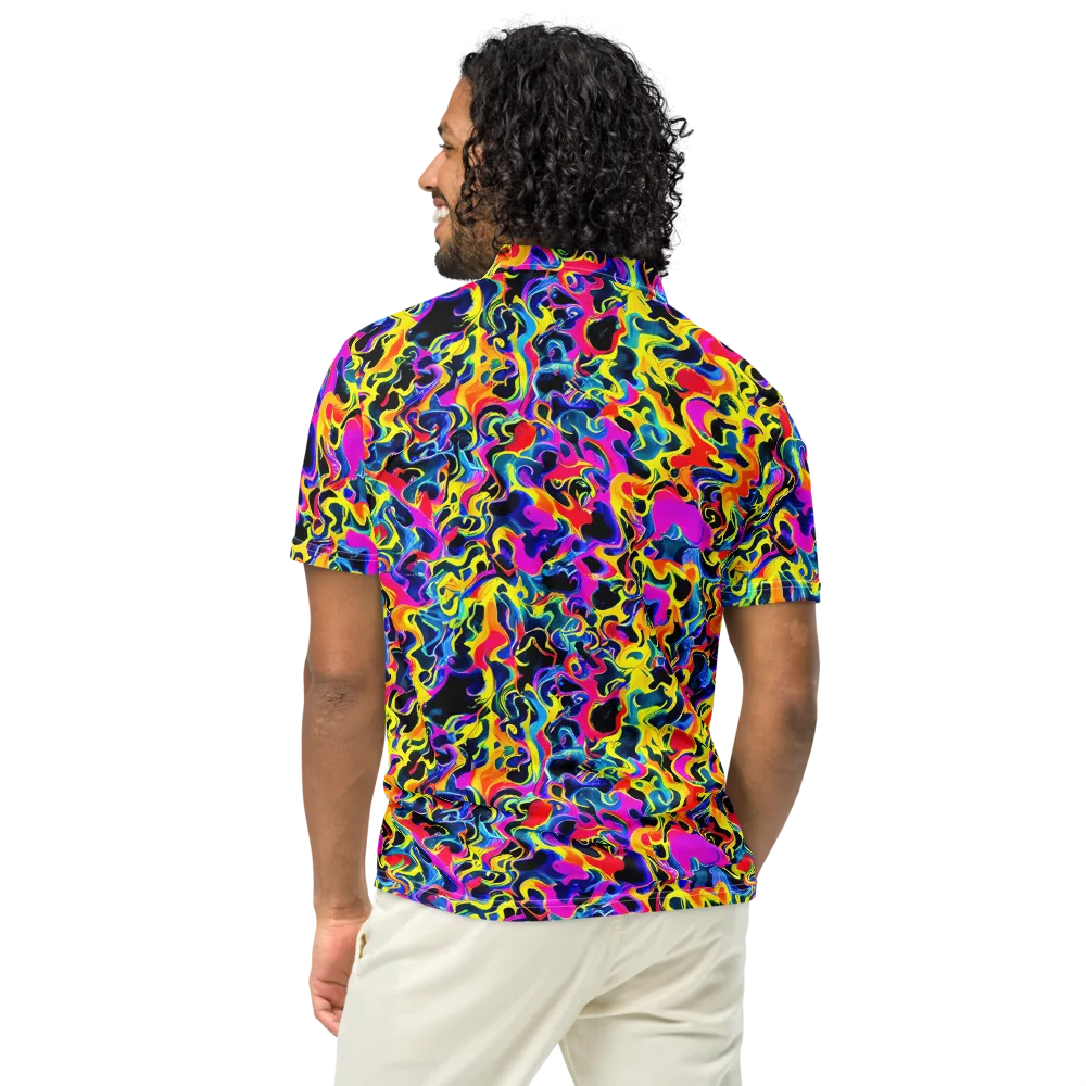 Afterglow Rapture on Men's Slim Fit Polo Shirt — Back