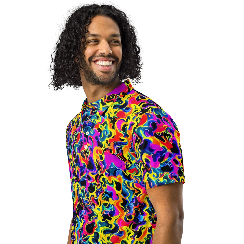 Afterglow Rapture on Men's Slim Fit Polo Shirt — Left Front