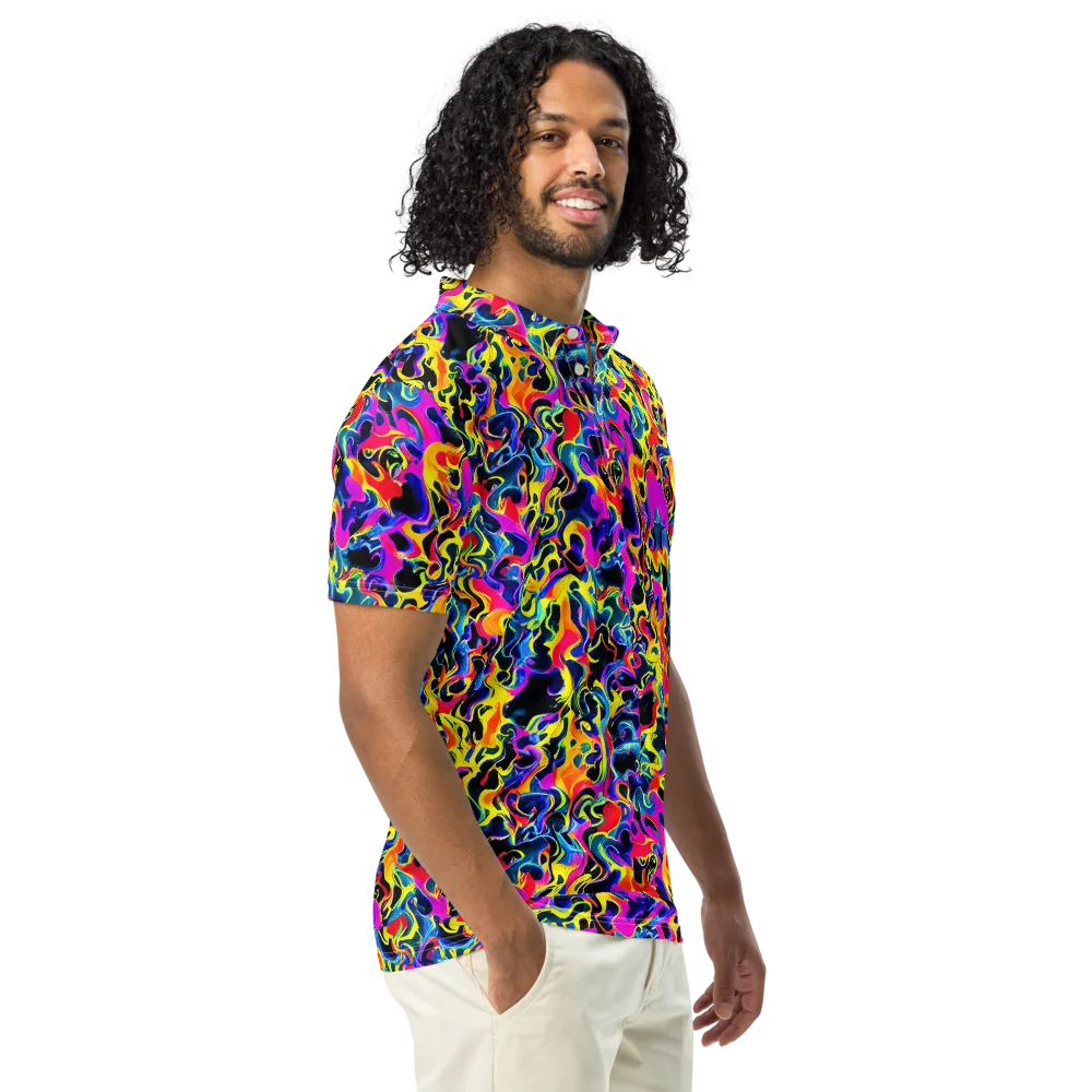 Afterglow Rapture on Men's Slim Fit Polo Shirt — Right Front