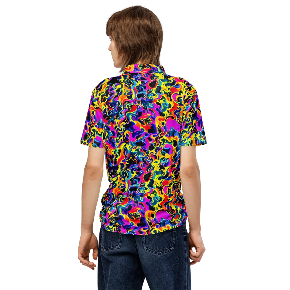 Afterglow Rapture on Men's Slim Fit Polo Shirt — Back