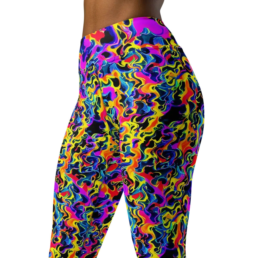 Afterglow Rapture on Yoga Leggings — Left Front