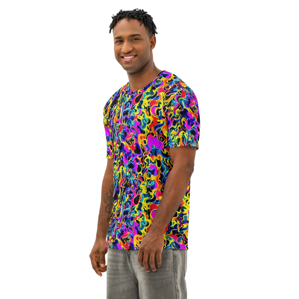 Afterglow Rapture on Men's Cotton Crew Neck T-Shirt — Left Front