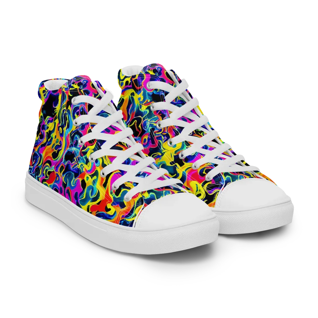 Afterglow Rapture on Men's High Top Canvas Shoes — Right Front