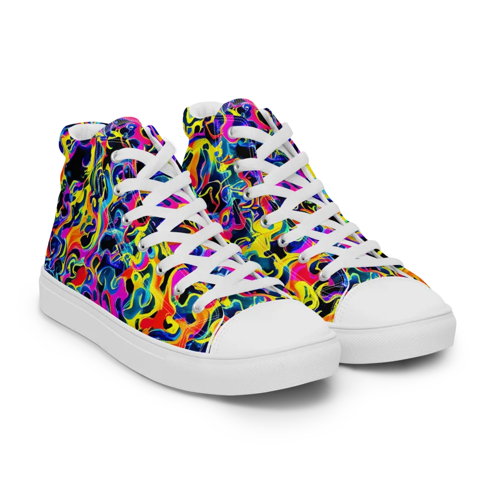 Afterglow Rapture on Women's High Top Canvas Shoes — Right Front