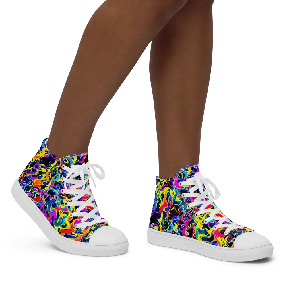 Afterglow Rapture on Women's High Top Canvas Shoes — Right
