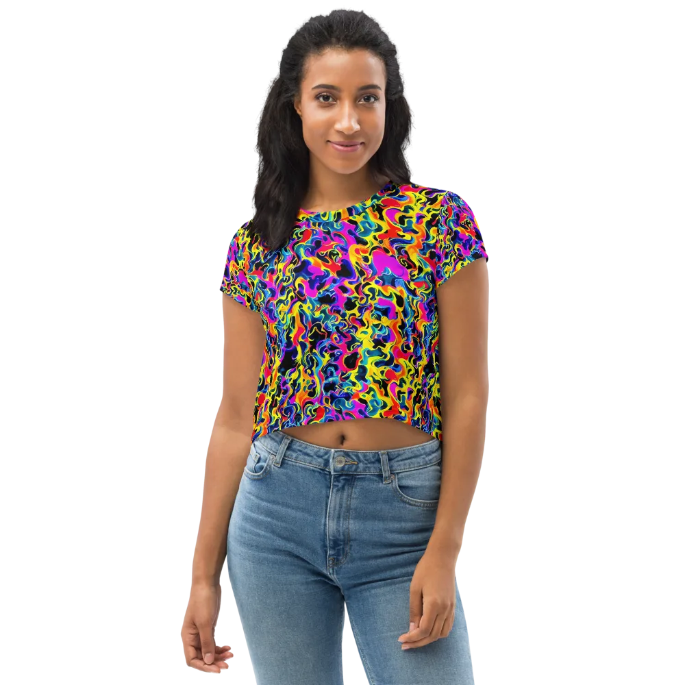 Afterglow Rapture on Crop Tee — Front