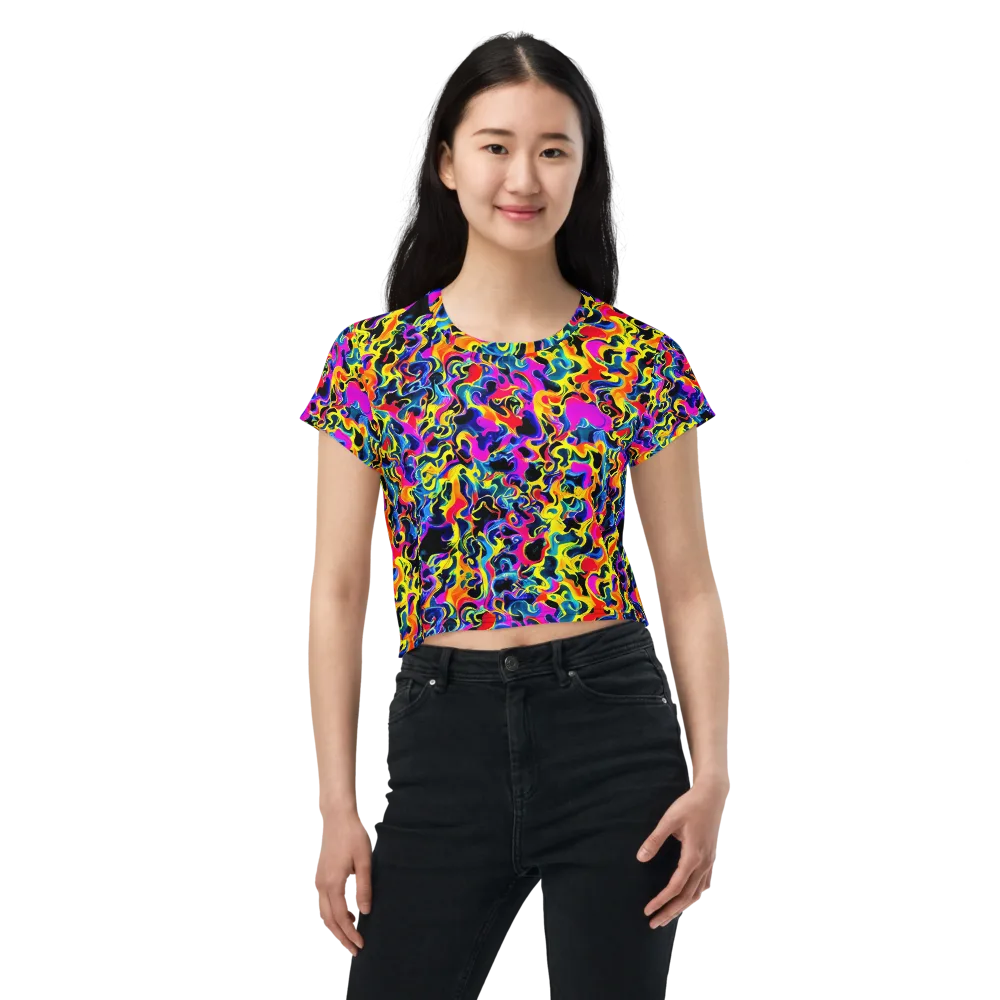 Afterglow Rapture on Crop Tee — Front