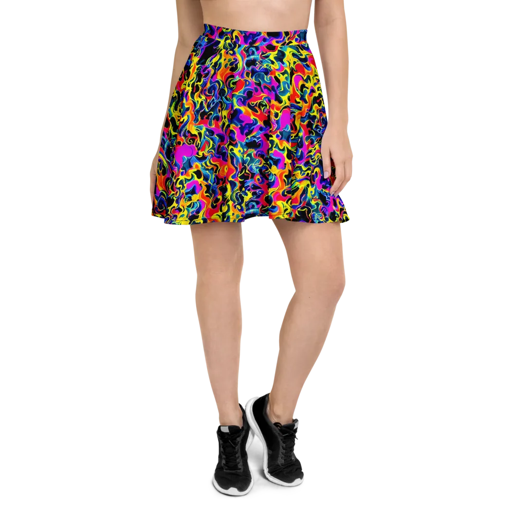 Afterglow Rapture on Skater Skirt — Front