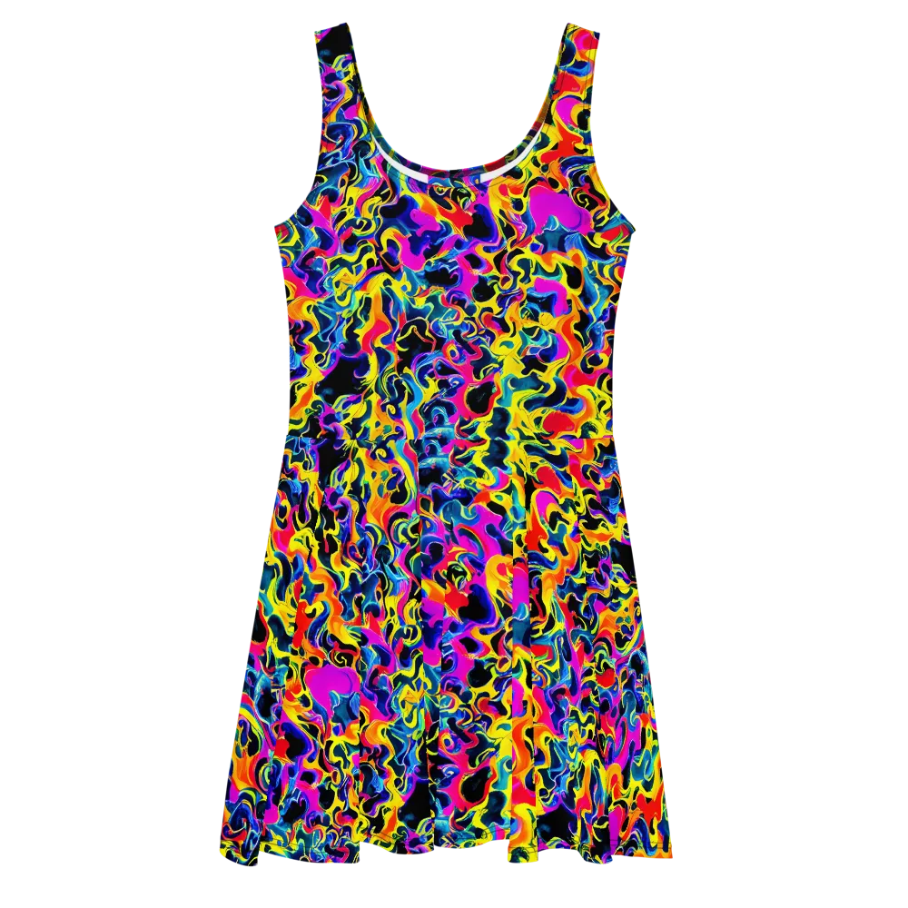 Afterglow Rapture on Skater Dress — Front