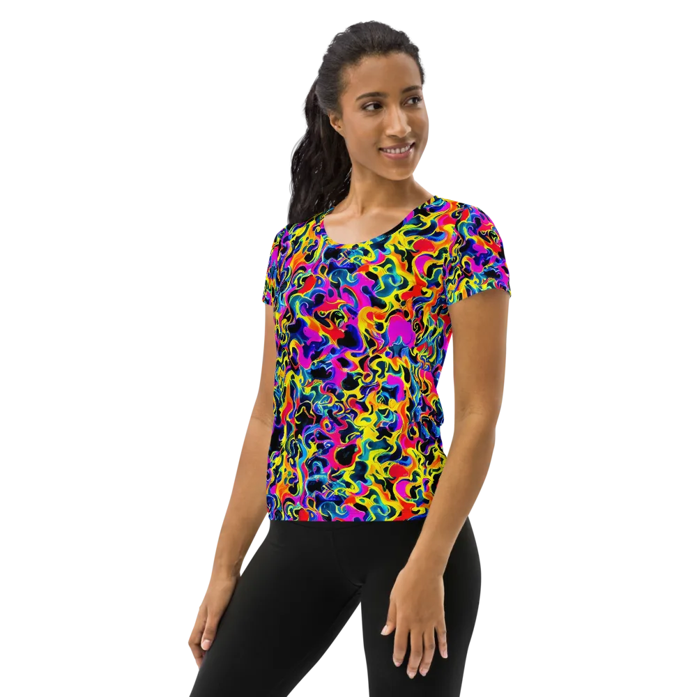 Afterglow Rapture on Women's Athletic T-Shirt — Left