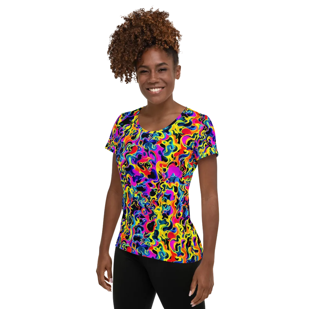 Afterglow Rapture on Women's Athletic T-Shirt — Left