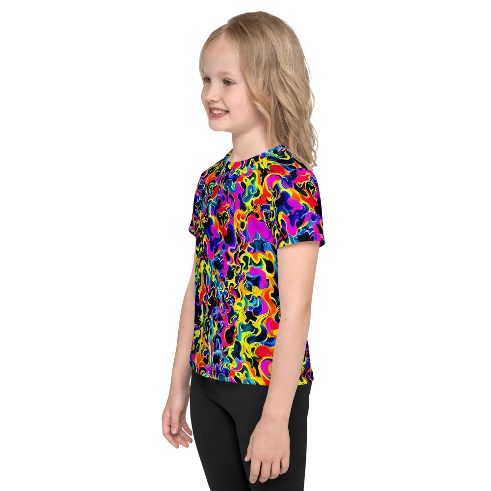 Afterglow Rapture on Kids Crew Neck T-Shirt — Left