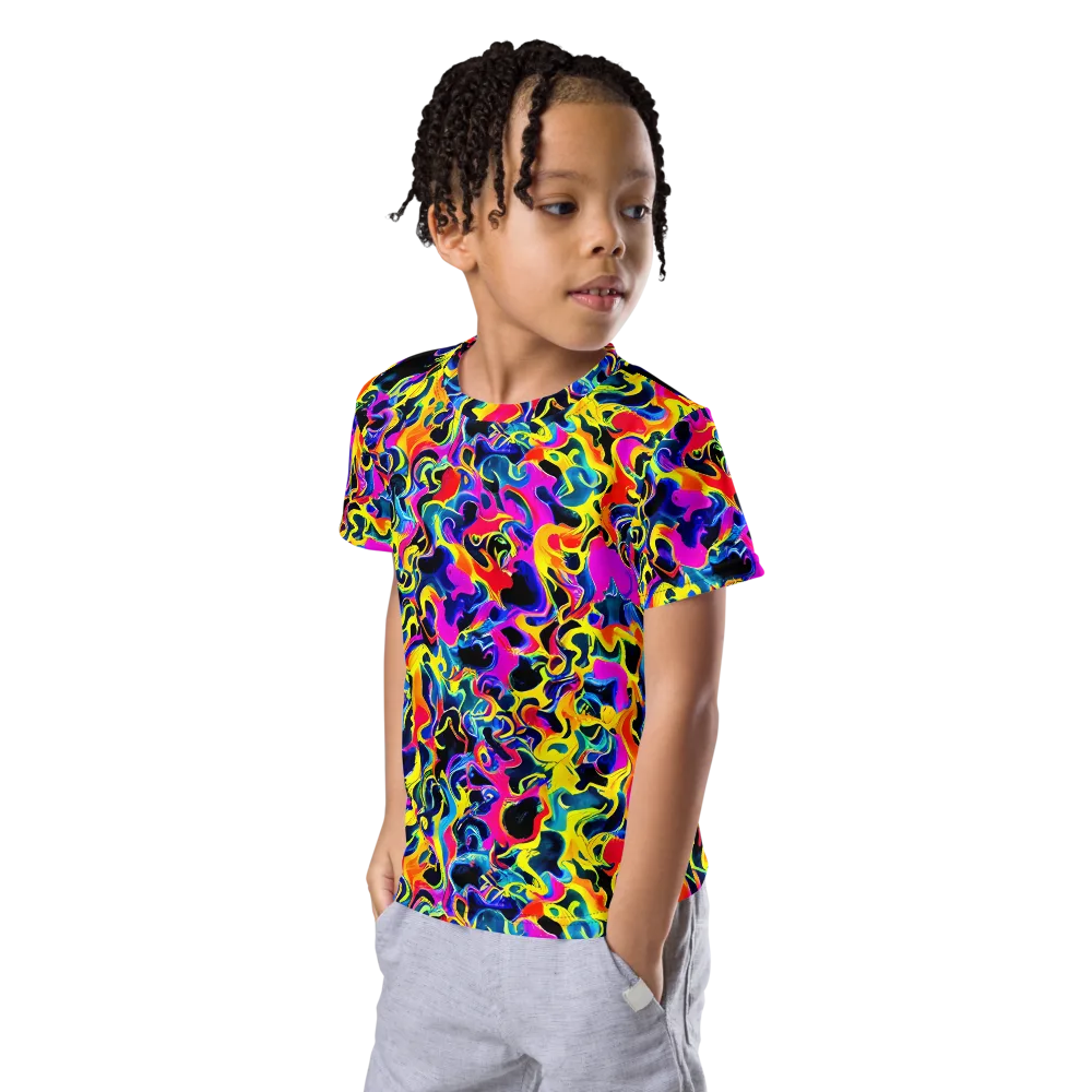 Afterglow Rapture on Kids Crew Neck T-Shirt — Left Front