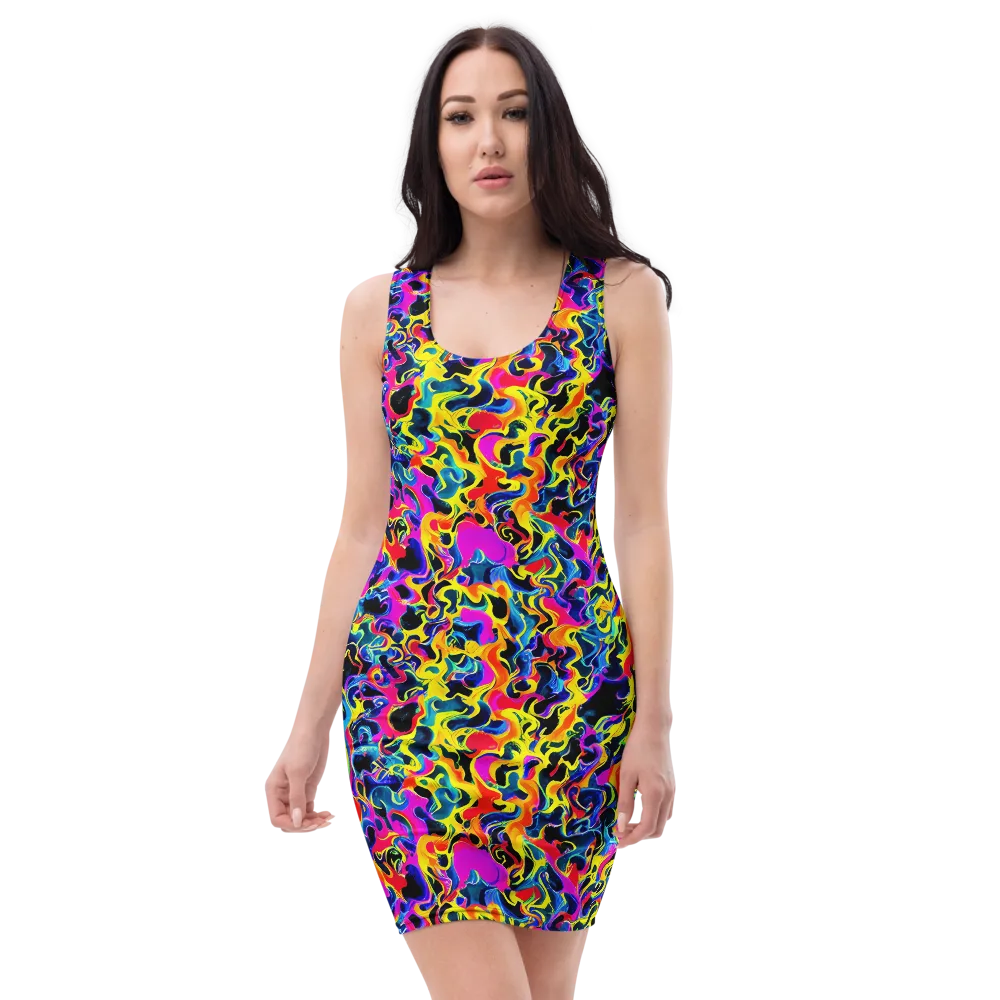Afterglow Rapture on Bodycon Dress — Front