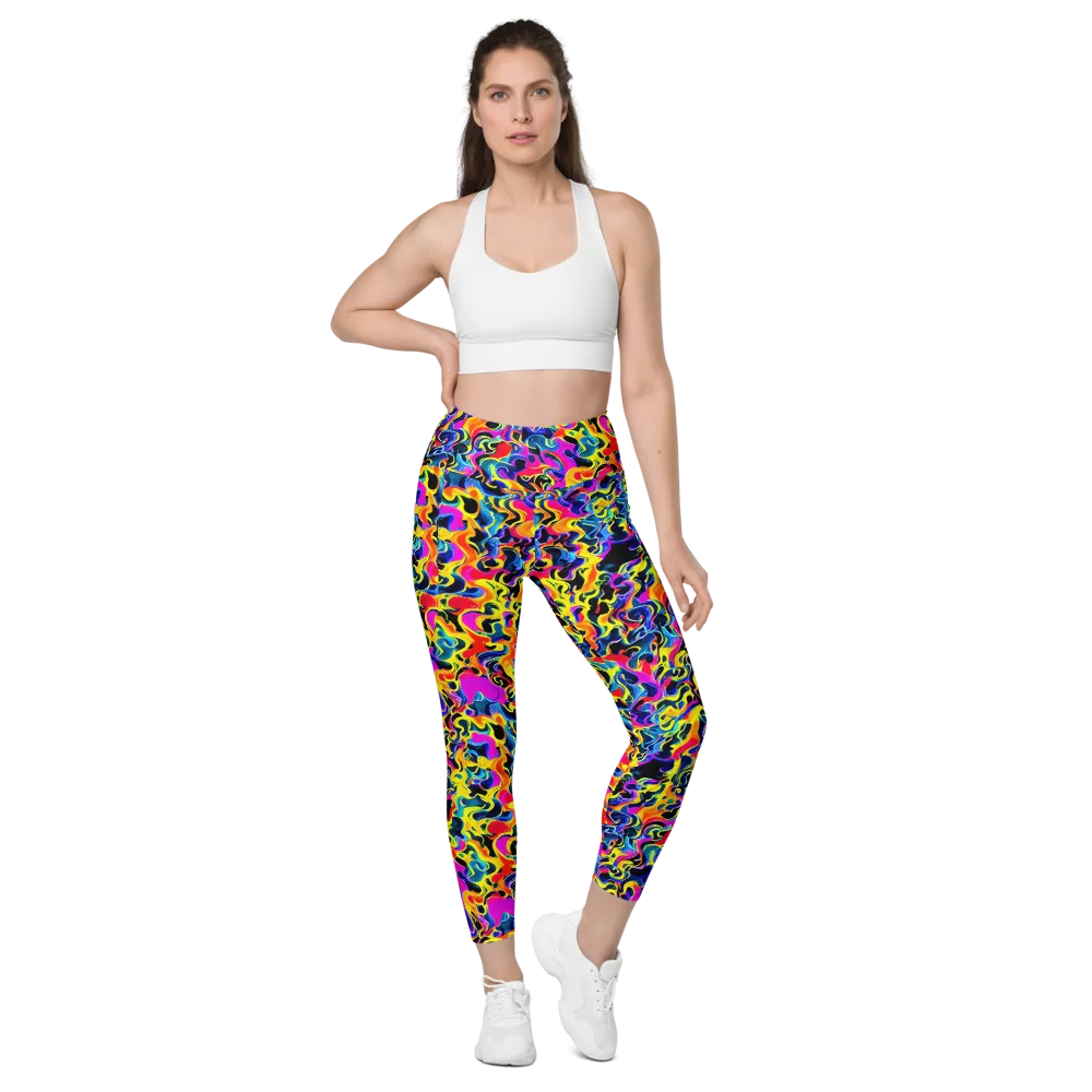Afterglow Rapture on Leggings with Pockets — Front