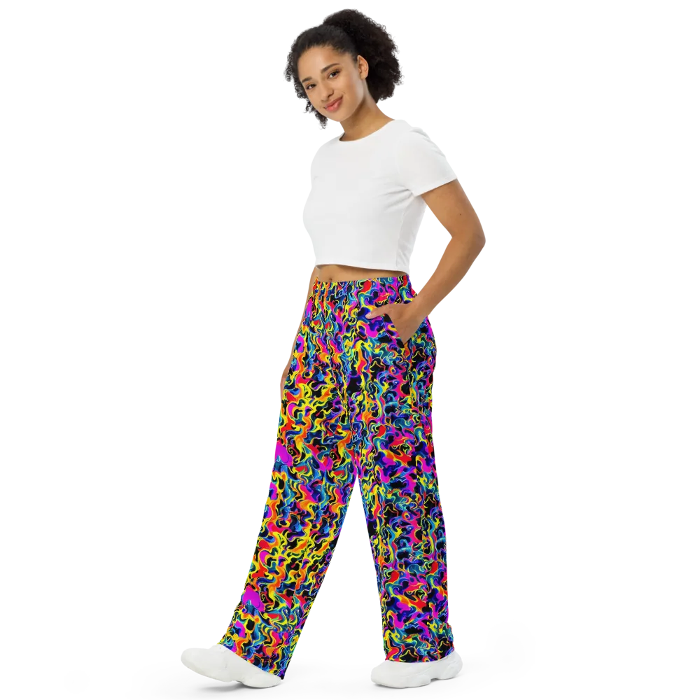 Afterglow Rapture on Wide-Leg Pants — Left Front