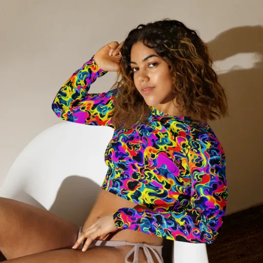 Afterglow Rapture on a Long Sleeve Crop Top