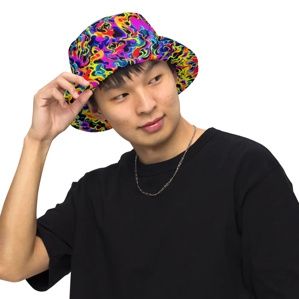Afterglow Rapture on Reversible Bucket Hat — Front Inside