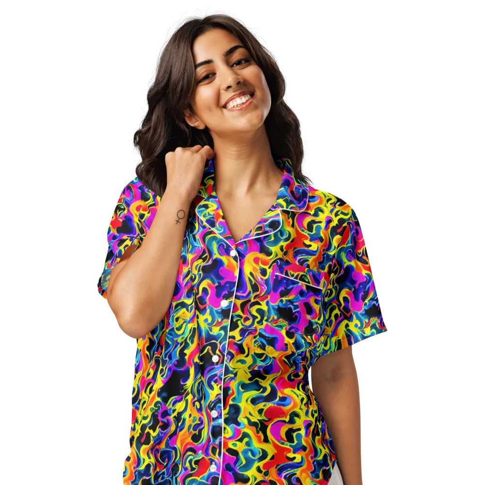 Afterglow Rapture on Women's Short Sleeve Pajama Top — Front
