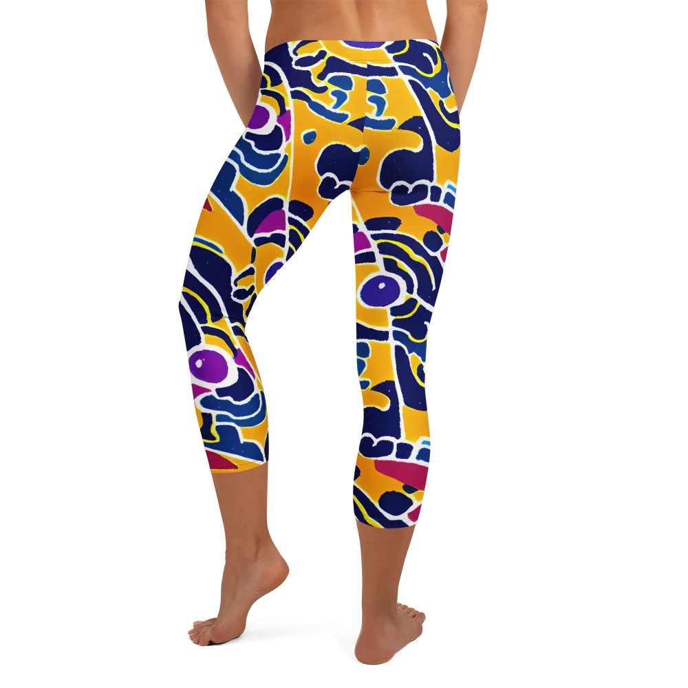 Magma Maze on Capri Leggings — Back