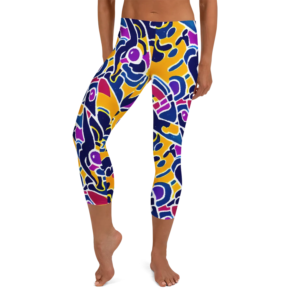 Magma Maze on Capri Leggings — Front
