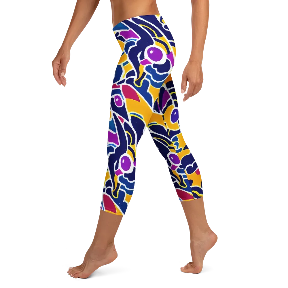 Magma Maze on Capri Leggings — Left