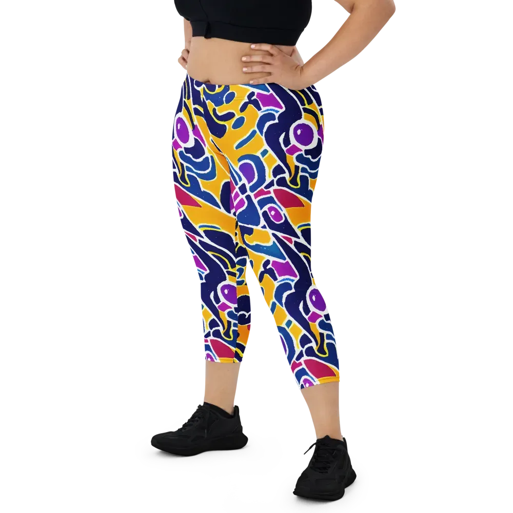 Magma Maze on Capri Leggings — Front