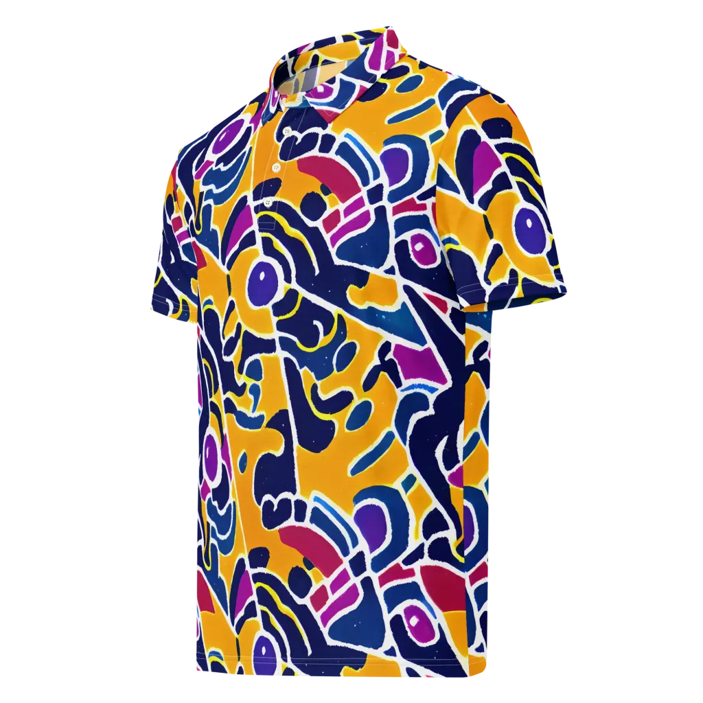 Magma Maze on Men's Slim Fit Polo Shirt — Left Front
